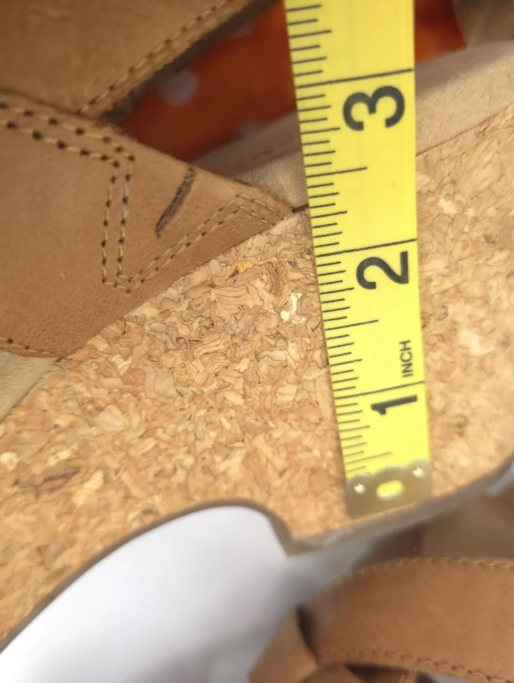 Clarks Collection Women's Tan Leather Platform Sandals 8½m